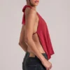 Zenna Draped Cowl Μπλούζα σε κερασί