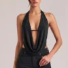 Zenna Draped Cowl Μπλούζα σε μαύρο