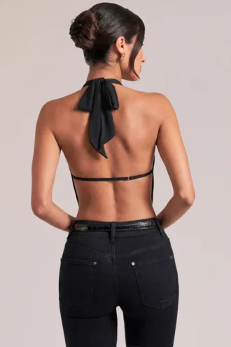 Zenna Draped Cowl Μπλούζα σε μαύρο