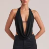 Zenna Draped Cowl Μπλούζα σε μαύρο