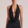 Zenna Draped Cowl Μπλούζα σε μαύρο