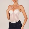 Zoa Bandeau Lace-Up Corset Top σε χρώμα ιβουάρ Zoa Bandeau Lace-Up Corset Top σε χρώμα ιβουάρ