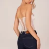 Zoa Bandeau Lace-Up Corset Top σε χρώμα ιβουάρ Zoa Bandeau Lace-Up Corset Top σε χρώμα ιβουάρ