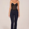 Zoa Bandeau Lace-Up Corset Top  σε μαύρο
