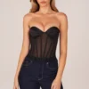 Zoa Bandeau Lace-Up Corset Top  σε μαύρο
